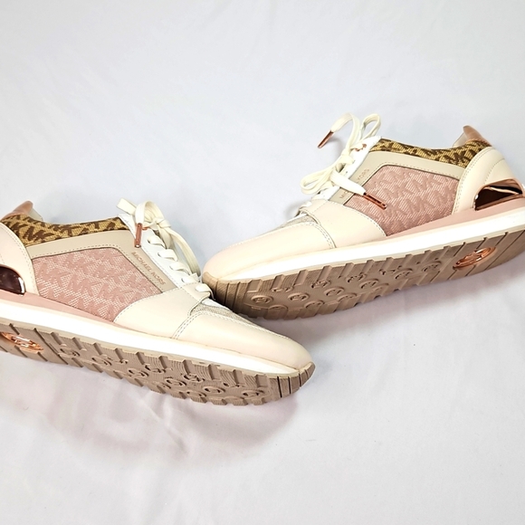 Michael Kors Billie Trainers Pink, Bronze, Cream Sneakers Soft Leather Size 9 - Picture 7 of 7
